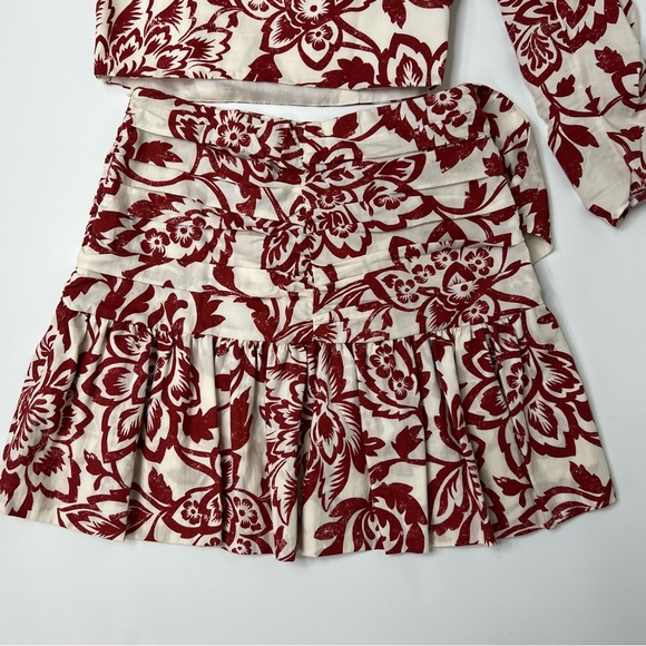 Zara Bloggers Favorite Print Poplin One Shoulder Top + Mini Skirt Set Size S - Picture 9 of 16